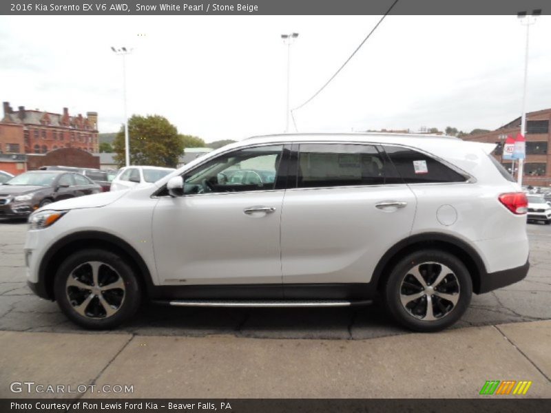 Snow White Pearl / Stone Beige 2016 Kia Sorento EX V6 AWD