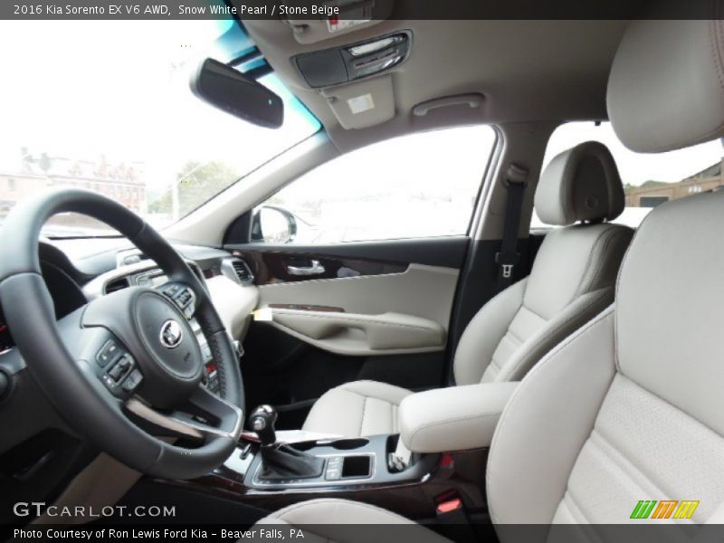 Snow White Pearl / Stone Beige 2016 Kia Sorento EX V6 AWD