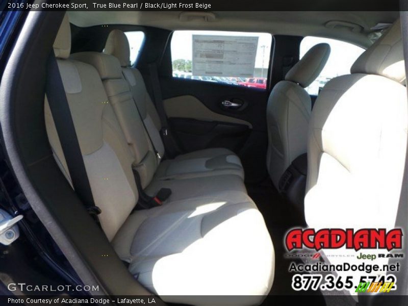 True Blue Pearl / Black/Light Frost Beige 2016 Jeep Cherokee Sport