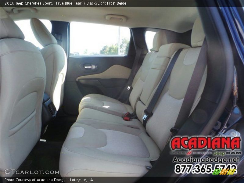 True Blue Pearl / Black/Light Frost Beige 2016 Jeep Cherokee Sport