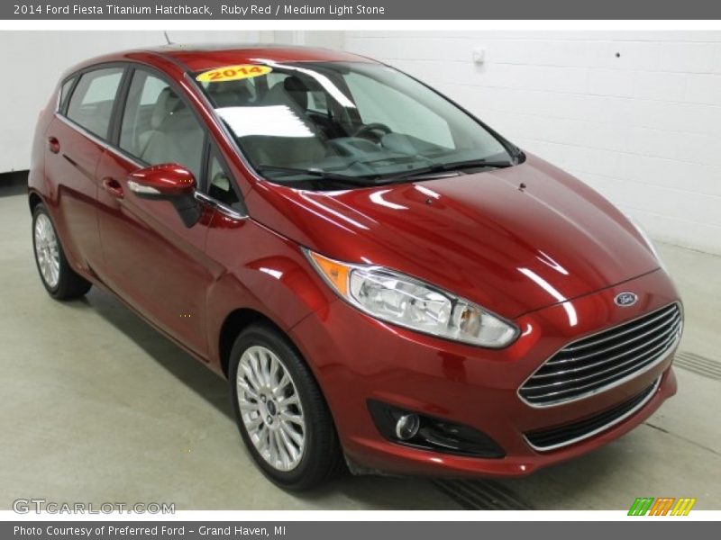 Ruby Red / Medium Light Stone 2014 Ford Fiesta Titanium Hatchback