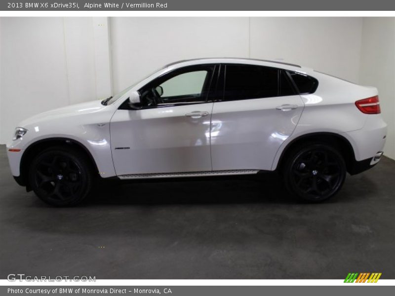 Alpine White / Vermillion Red 2013 BMW X6 xDrive35i