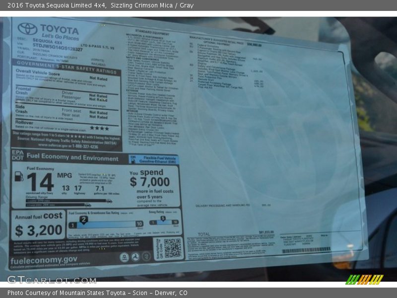Sizzling Crimson Mica / Gray 2016 Toyota Sequoia Limited 4x4