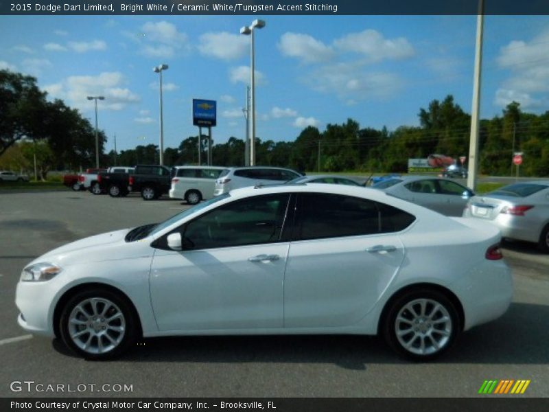 Bright White / Ceramic White/Tungsten Accent Stitching 2015 Dodge Dart Limited