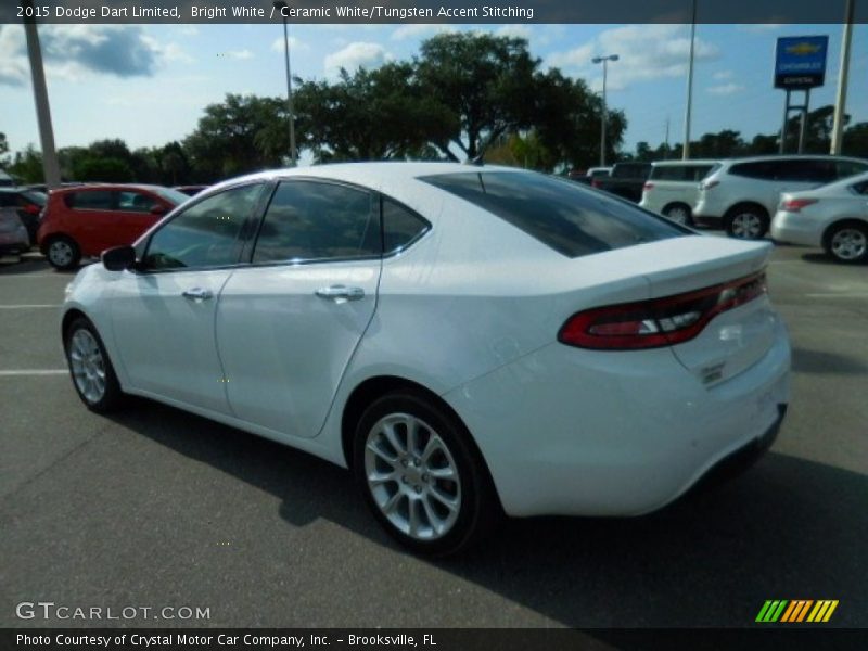 Bright White / Ceramic White/Tungsten Accent Stitching 2015 Dodge Dart Limited