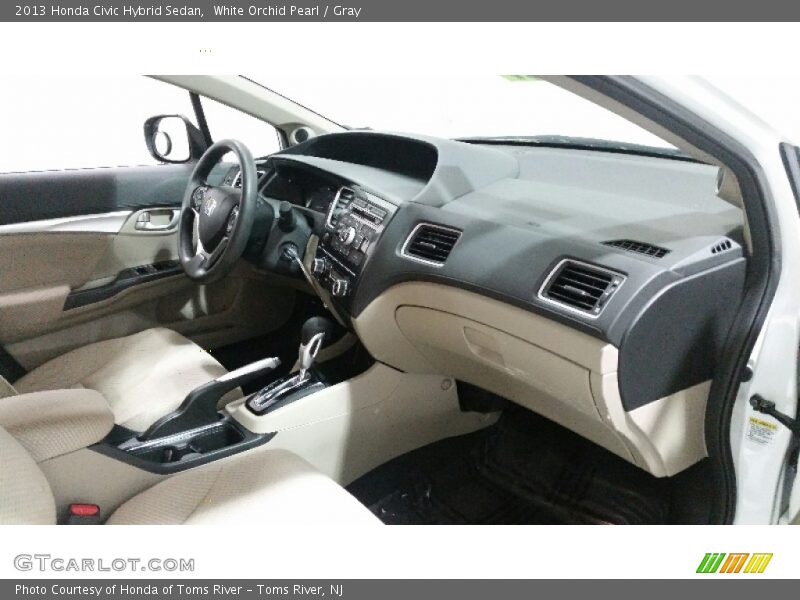 White Orchid Pearl / Gray 2013 Honda Civic Hybrid Sedan