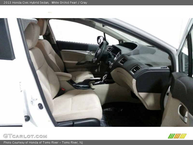 White Orchid Pearl / Gray 2013 Honda Civic Hybrid Sedan