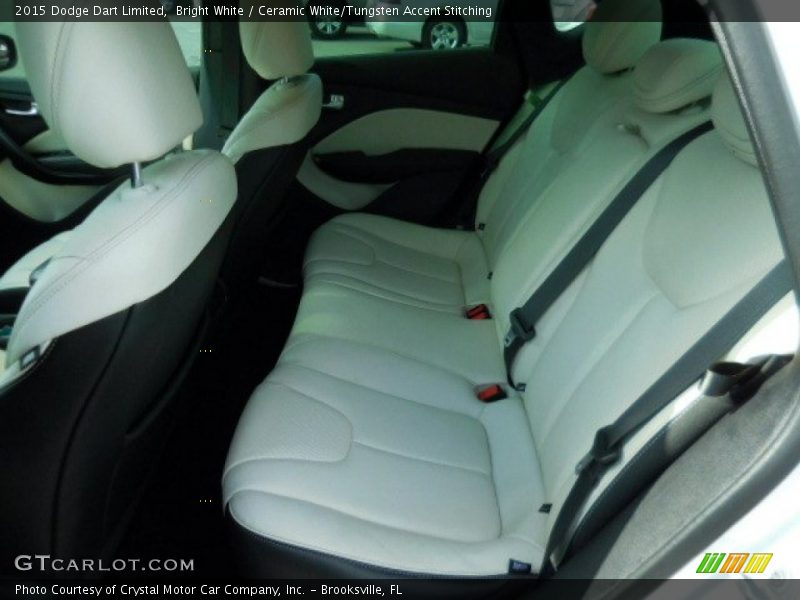 Bright White / Ceramic White/Tungsten Accent Stitching 2015 Dodge Dart Limited