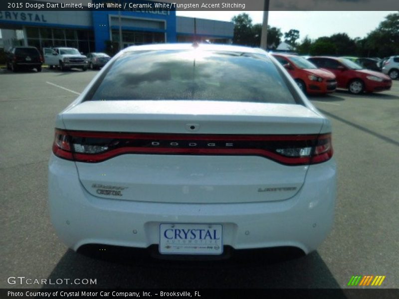 Bright White / Ceramic White/Tungsten Accent Stitching 2015 Dodge Dart Limited