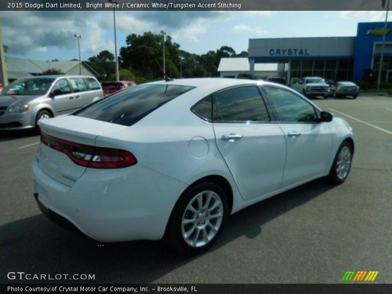 Bright White / Ceramic White/Tungsten Accent Stitching 2015 Dodge Dart Limited