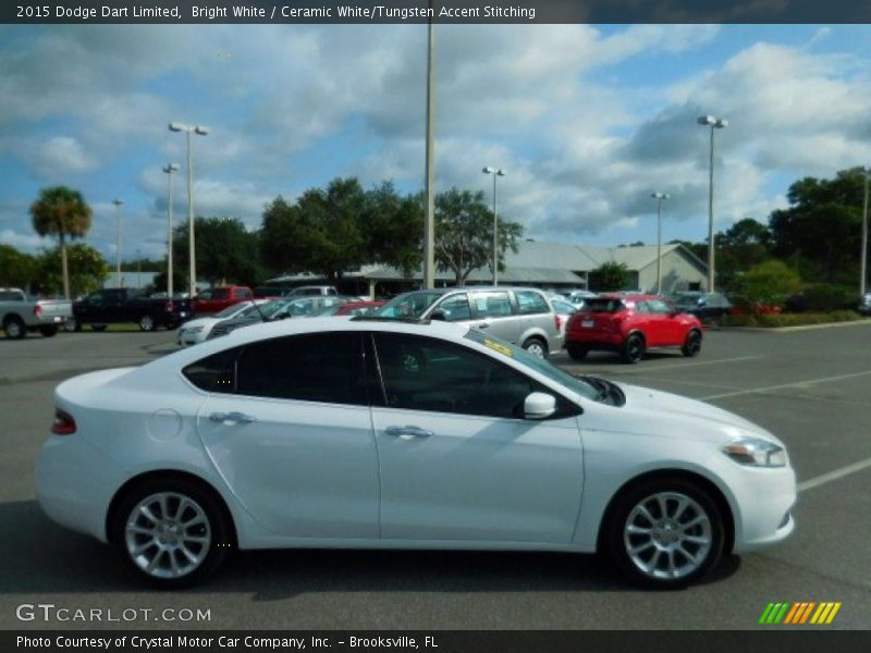 Bright White / Ceramic White/Tungsten Accent Stitching 2015 Dodge Dart Limited