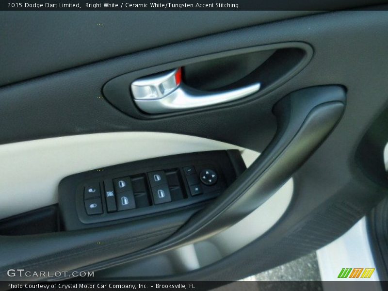 Bright White / Ceramic White/Tungsten Accent Stitching 2015 Dodge Dart Limited