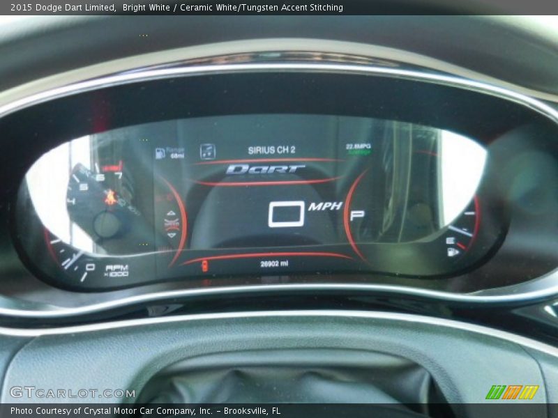 Bright White / Ceramic White/Tungsten Accent Stitching 2015 Dodge Dart Limited