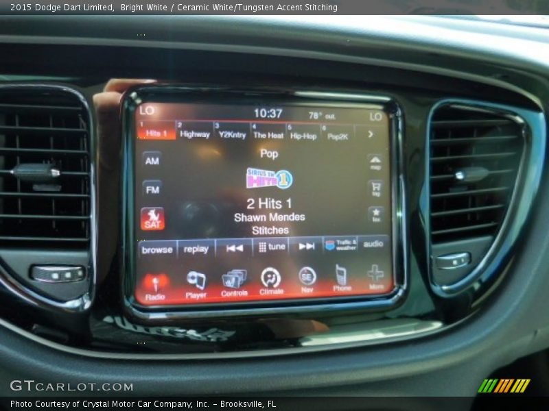 Bright White / Ceramic White/Tungsten Accent Stitching 2015 Dodge Dart Limited