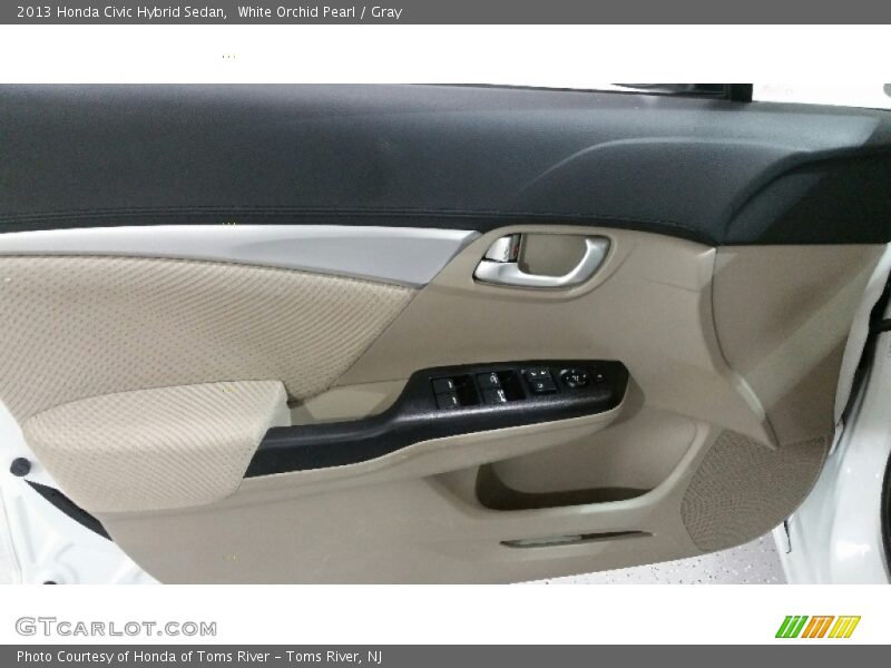 White Orchid Pearl / Gray 2013 Honda Civic Hybrid Sedan