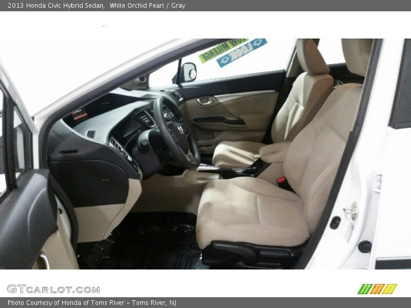 White Orchid Pearl / Gray 2013 Honda Civic Hybrid Sedan