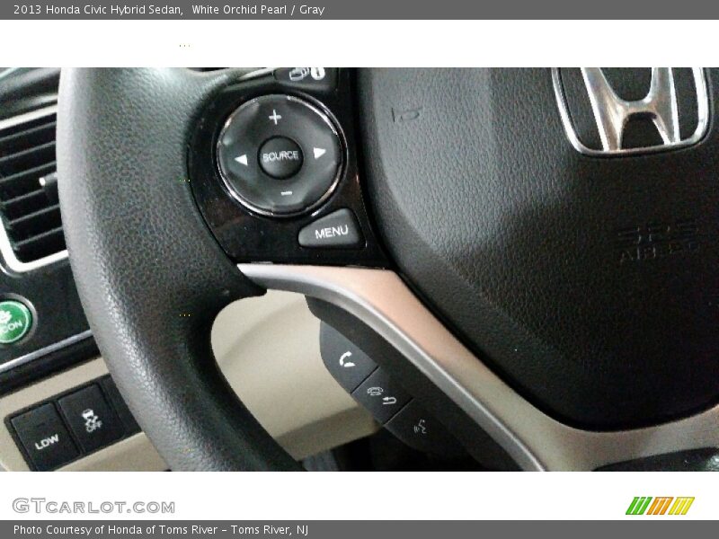 White Orchid Pearl / Gray 2013 Honda Civic Hybrid Sedan