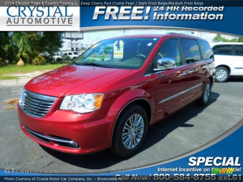 Deep Cherry Red Crystal Pearl / Dark Frost Beige/Medium Frost Beige 2014 Chrysler Town & Country Touring-L