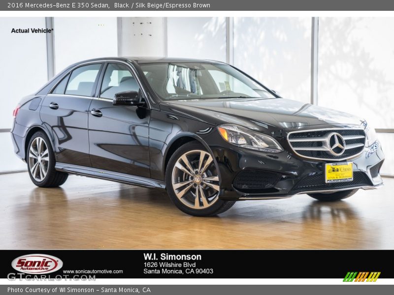 Black / Silk Beige/Espresso Brown 2016 Mercedes-Benz E 350 Sedan