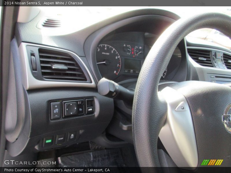 Aspen White / Charcoal 2014 Nissan Sentra S