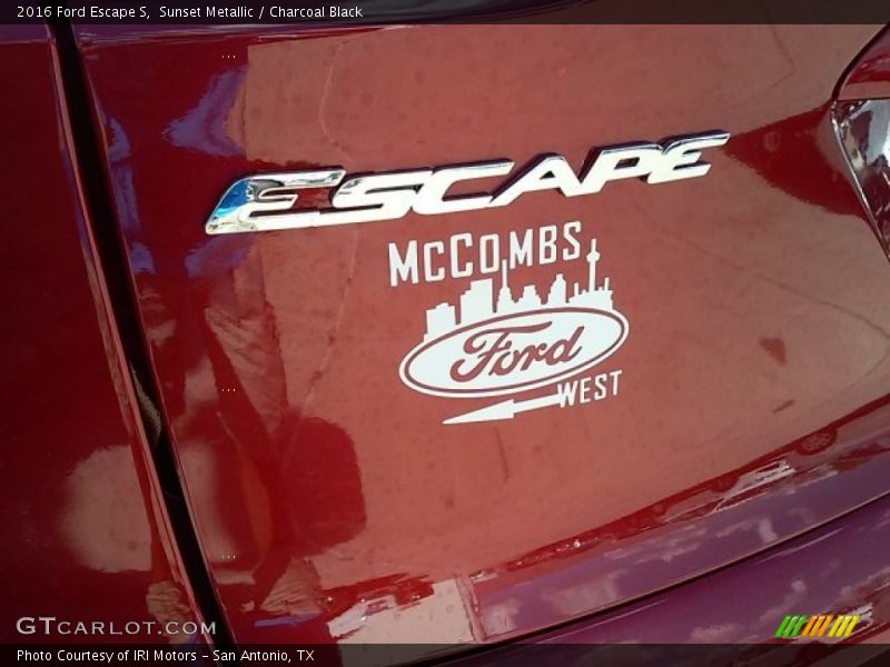 Sunset Metallic / Charcoal Black 2016 Ford Escape S