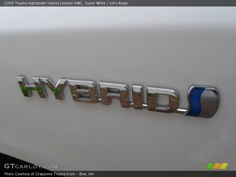 Super White / Ivory Beige 2006 Toyota Highlander Hybrid Limited 4WD