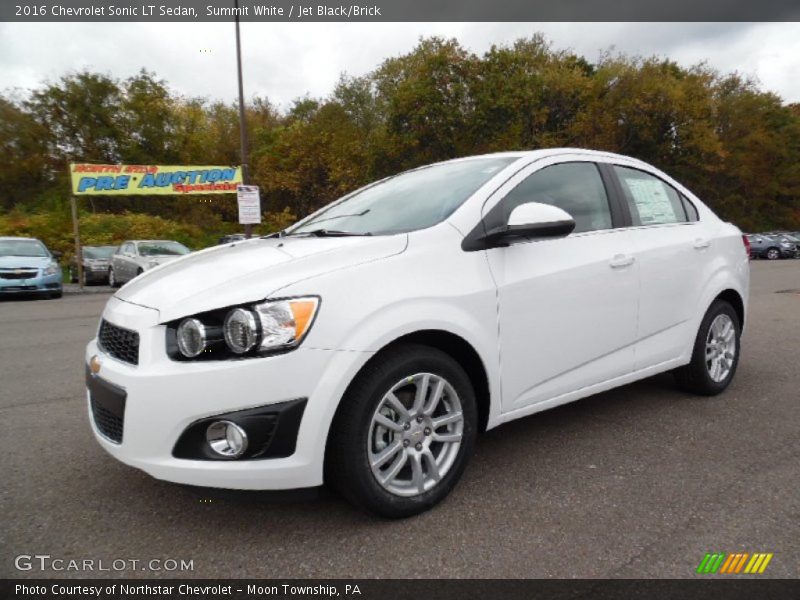 Summit White / Jet Black/Brick 2016 Chevrolet Sonic LT Sedan