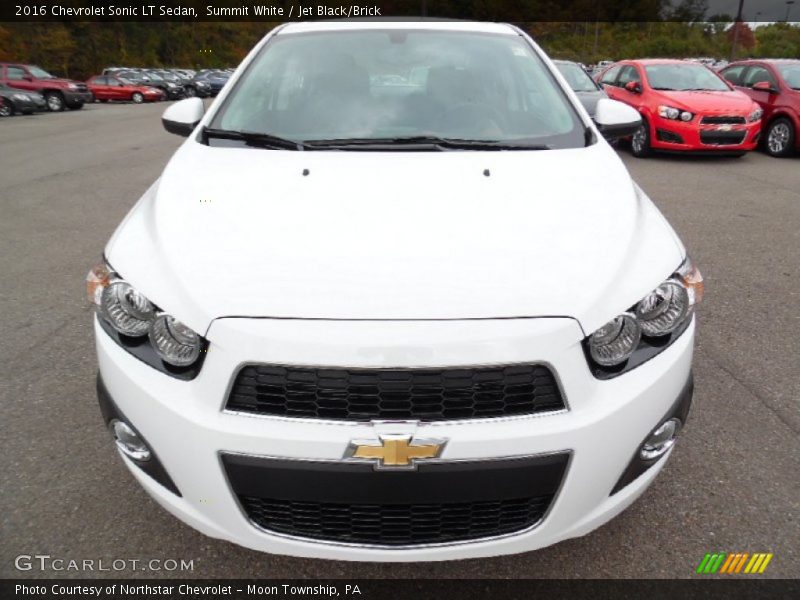 Summit White / Jet Black/Brick 2016 Chevrolet Sonic LT Sedan