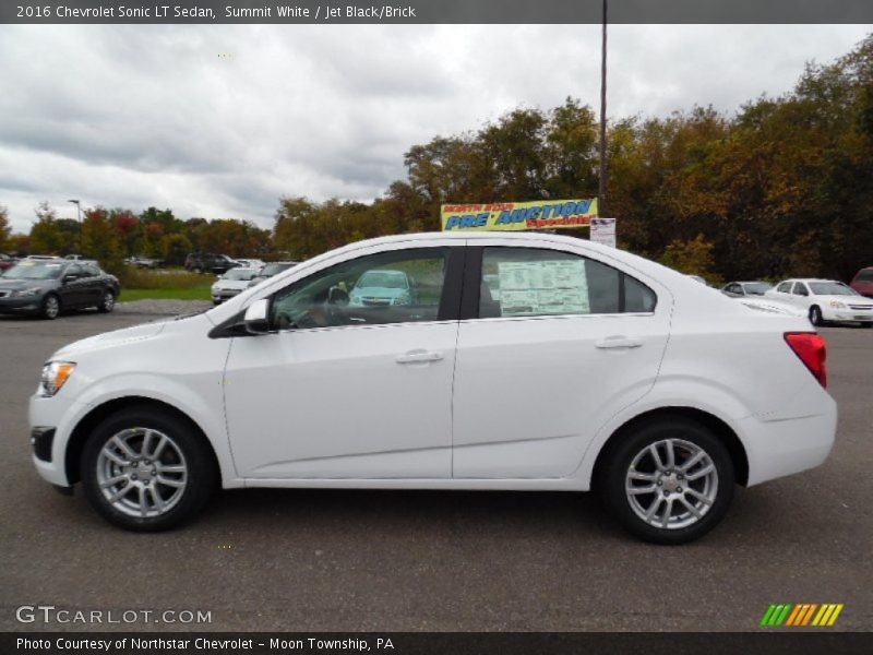 Summit White / Jet Black/Brick 2016 Chevrolet Sonic LT Sedan