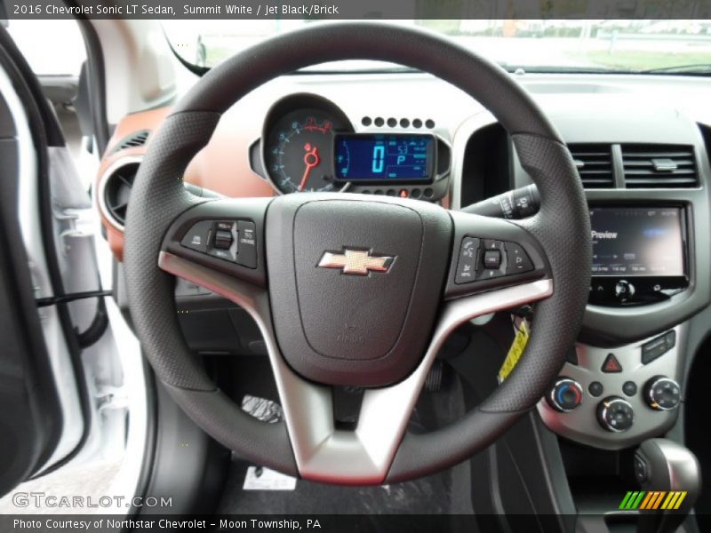Summit White / Jet Black/Brick 2016 Chevrolet Sonic LT Sedan
