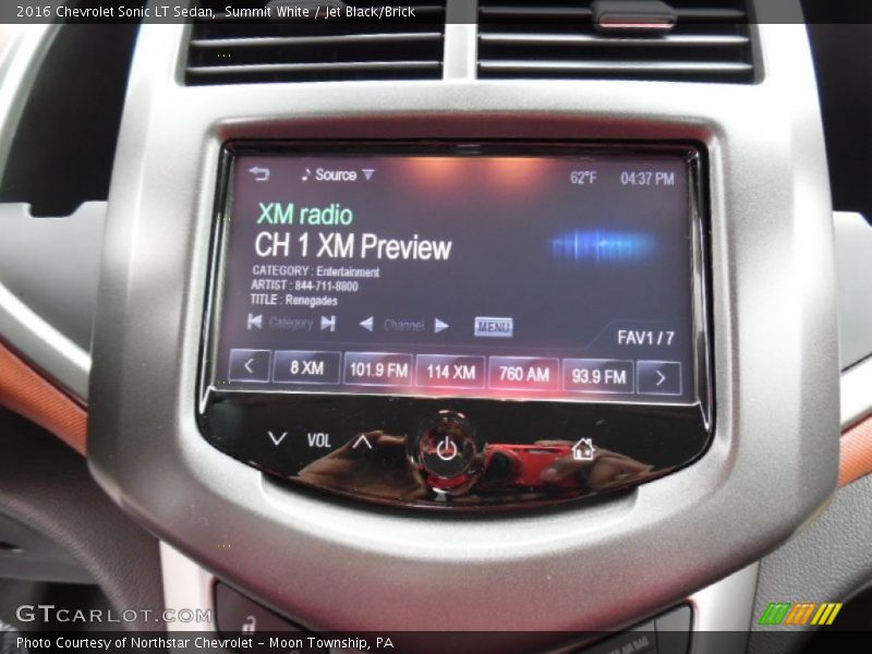 Summit White / Jet Black/Brick 2016 Chevrolet Sonic LT Sedan