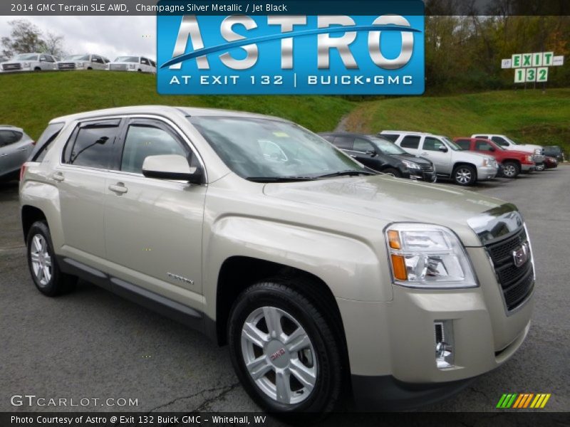 Champagne Silver Metallic / Jet Black 2014 GMC Terrain SLE AWD