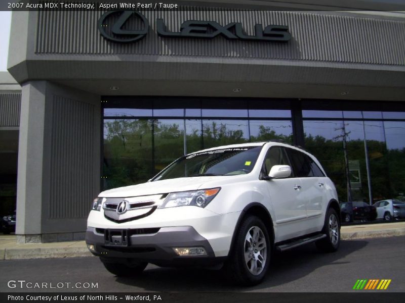 Aspen White Pearl / Taupe 2007 Acura MDX Technology