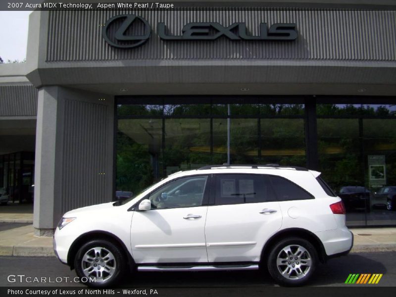 Aspen White Pearl / Taupe 2007 Acura MDX Technology