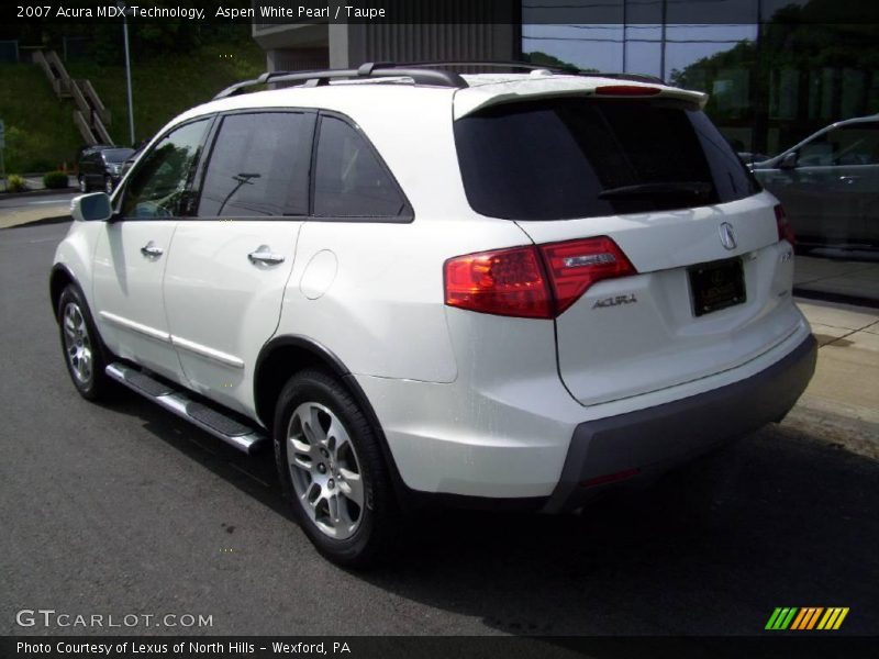 Aspen White Pearl / Taupe 2007 Acura MDX Technology