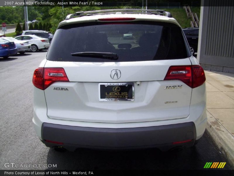 Aspen White Pearl / Taupe 2007 Acura MDX Technology
