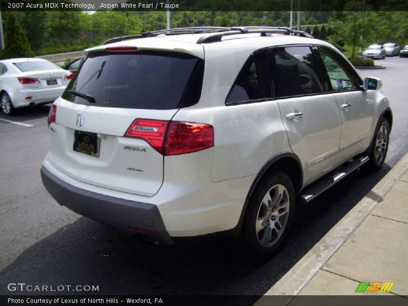 Aspen White Pearl / Taupe 2007 Acura MDX Technology