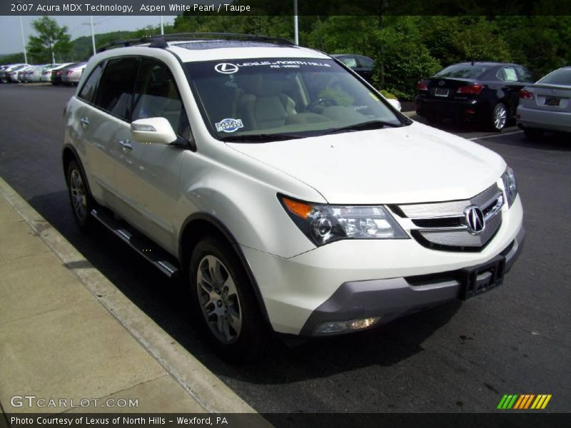 Aspen White Pearl / Taupe 2007 Acura MDX Technology