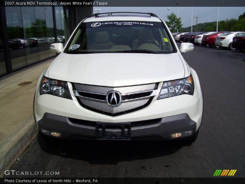 Aspen White Pearl / Taupe 2007 Acura MDX Technology
