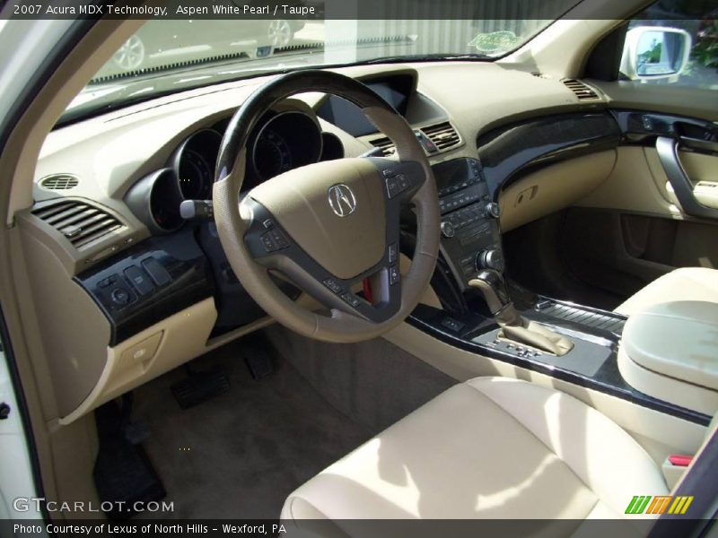 Aspen White Pearl / Taupe 2007 Acura MDX Technology
