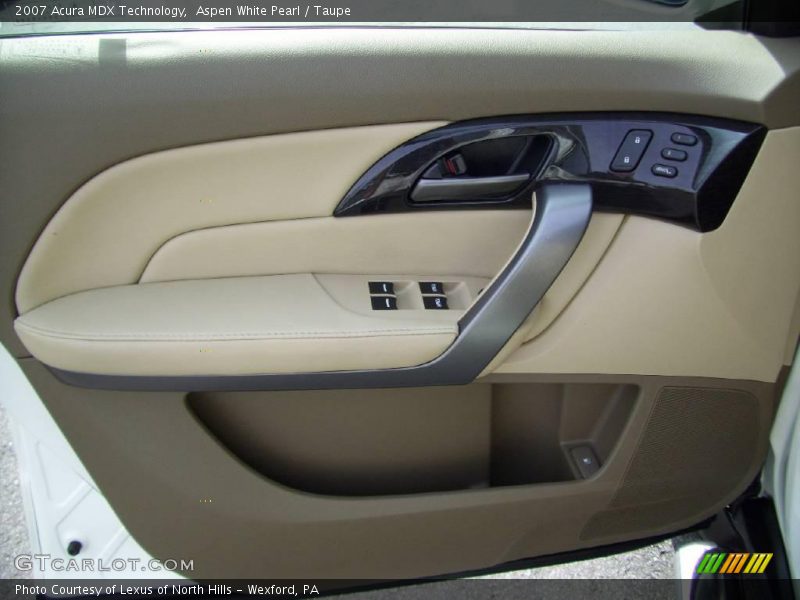Aspen White Pearl / Taupe 2007 Acura MDX Technology