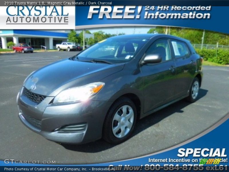 Magnetic Gray Metallic / Dark Charcoal 2010 Toyota Matrix 1.8
