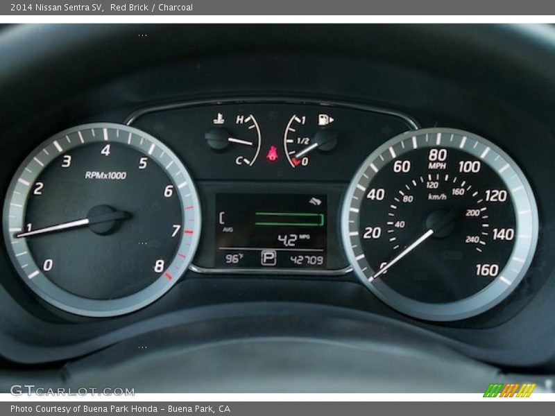 Red Brick / Charcoal 2014 Nissan Sentra SV