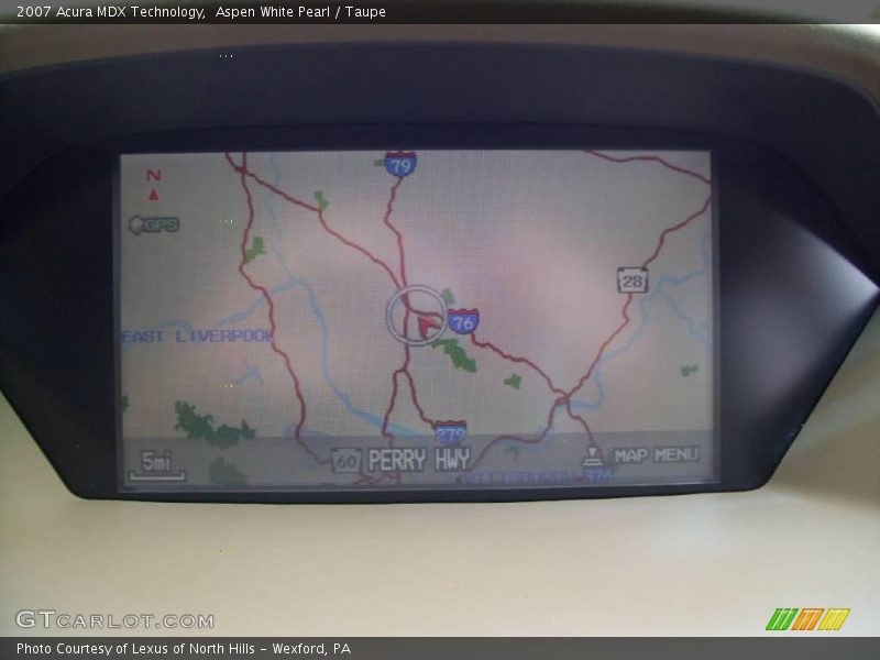 Aspen White Pearl / Taupe 2007 Acura MDX Technology