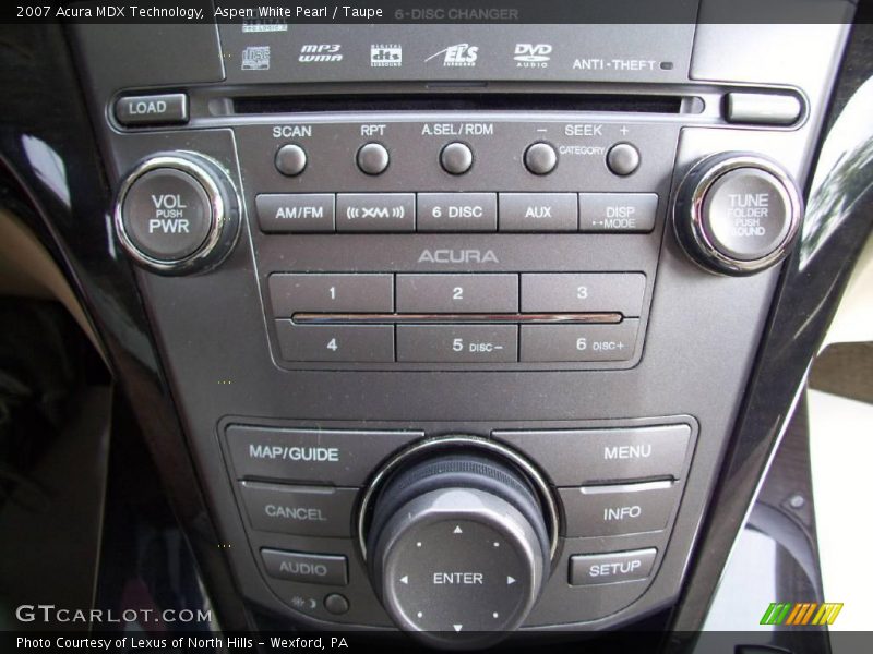 Aspen White Pearl / Taupe 2007 Acura MDX Technology