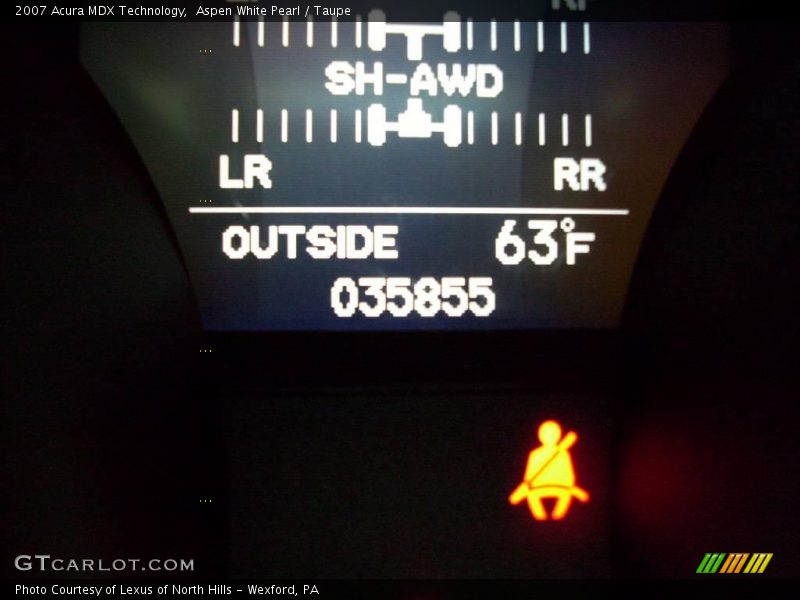 Aspen White Pearl / Taupe 2007 Acura MDX Technology