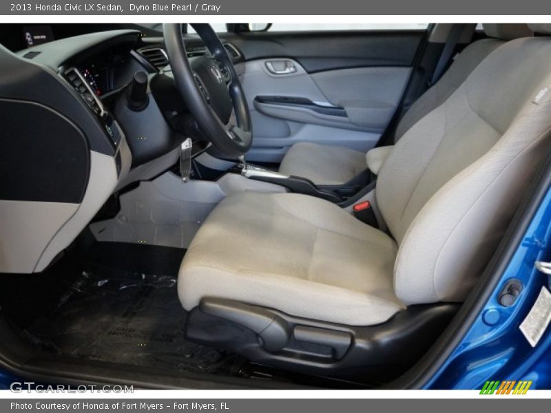 Dyno Blue Pearl / Gray 2013 Honda Civic LX Sedan