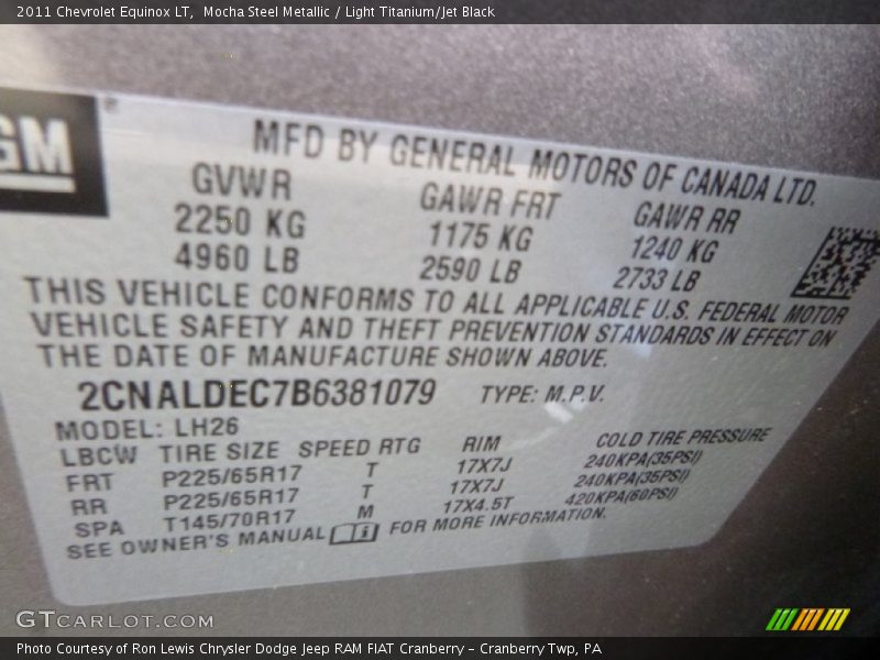 Mocha Steel Metallic / Light Titanium/Jet Black 2011 Chevrolet Equinox LT