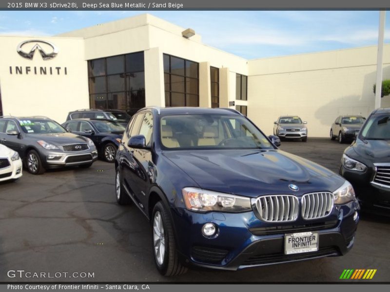 Deep Sea Blue Metallic / Sand Beige 2015 BMW X3 sDrive28i