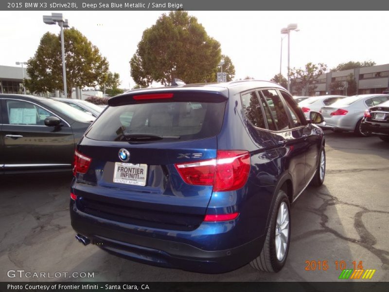 Deep Sea Blue Metallic / Sand Beige 2015 BMW X3 sDrive28i